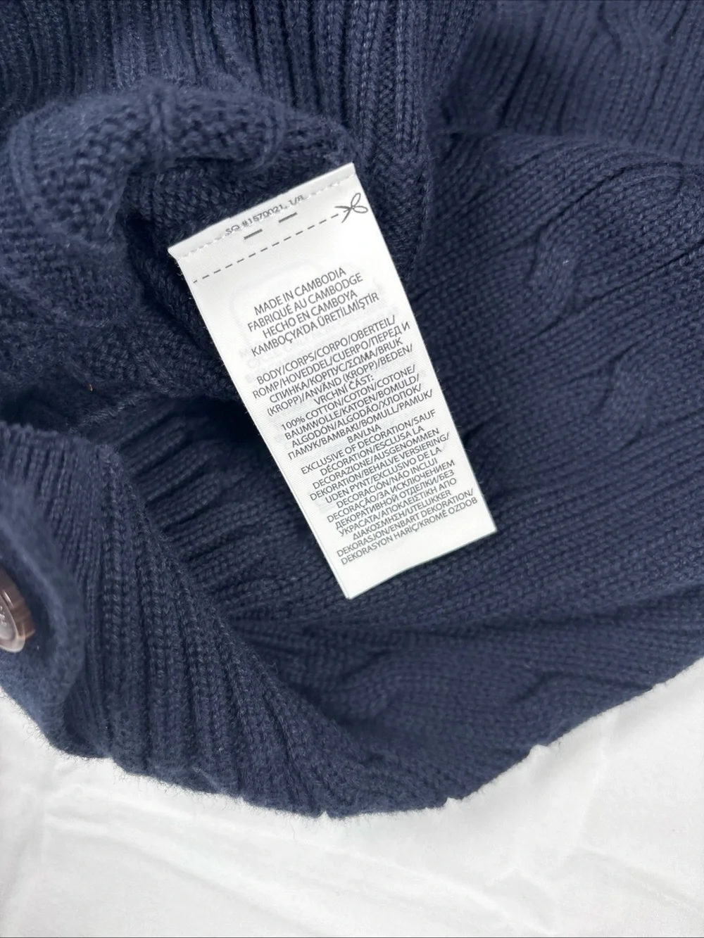 Polo by Ralph Lauren Boys Navy Cable-Knit Cardigan with Red Pony